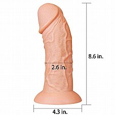 ���� ����� ���� ��� ���� ���� DIGI-111010  8.5" king-sized Realistic Curved Dildo