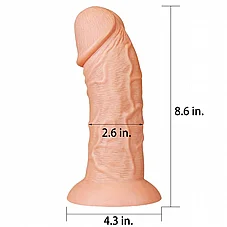 ���� ����� ���� ��� ���� ���� DIGI-111010  8.5" king-sized Realistic Curved Dildo
