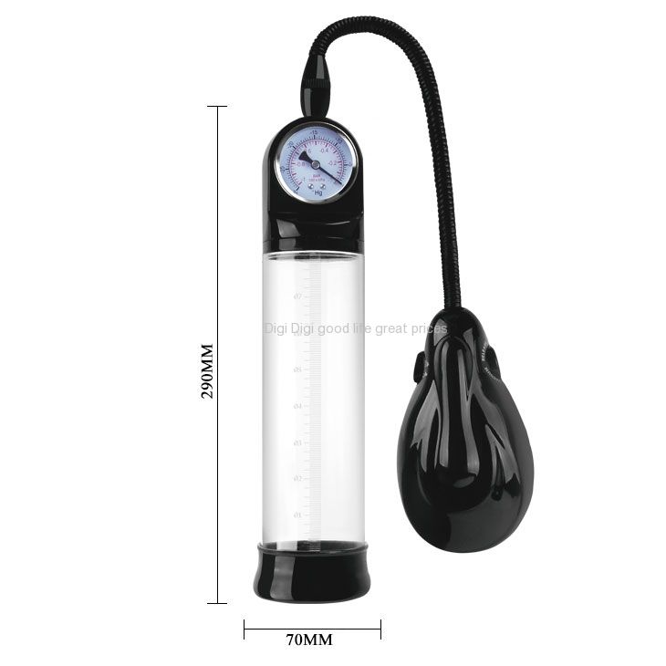 Built to provide the most precise pumping possible, ultra effective enhancer that monitors the perfect amount of pressure needed to reach your unique&nbsp; ideal length, thickness and firmness. Firm and easy to handle, the clear cylinder is excitingly voyeur-friendly and features clear measurements marked out along the side. Airtight fit that feels fantastic, contributing to arousal and the lengthening, firming effects of the pump. The unique, high performance handle fits easily and comfortably in hand, allowing for maximum control, the precision pressure gauge is built right on top. A quick release valve just above instantly releases pressure when you're done, or need a break. Once your enhancement goals have been reached.