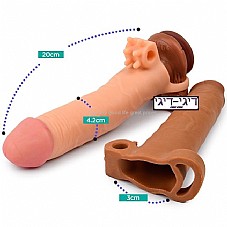6970260909938 ����� ���� ����� � 7 ������� ����� , LV1065 Vibrating 20cm Extension Sleeve  