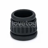 מותח אשכים מסיליקון Pinnacle Pro Twin Grip - שתי טבעות לשימוש יחיד או כפול - שחור - שתי הטבעות מותח אשכים מסיליקון Pinnacle Pro Twin Grip - שתי טבעות לשימוש יחיד או כפול - שחור - שתי הטבעות