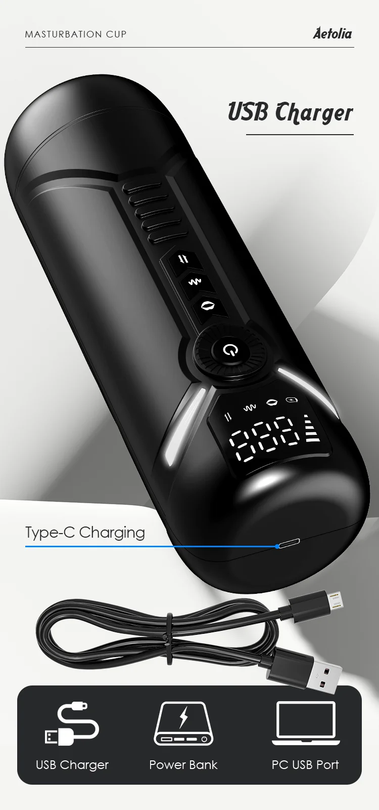 ����� ������� Aetolia �� �����, ��� ������ - �� LED ��������� ��� - ���� Type-C - ����� Type-C